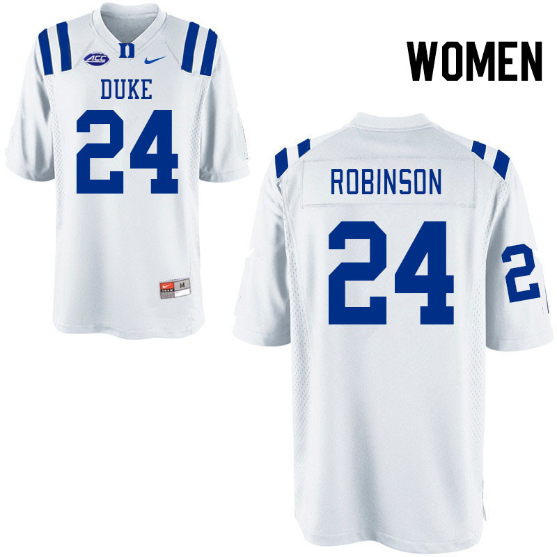 Women #24 Kimari Robinson Duke Blue Devils College Football Jerseys Stitched Sale-White